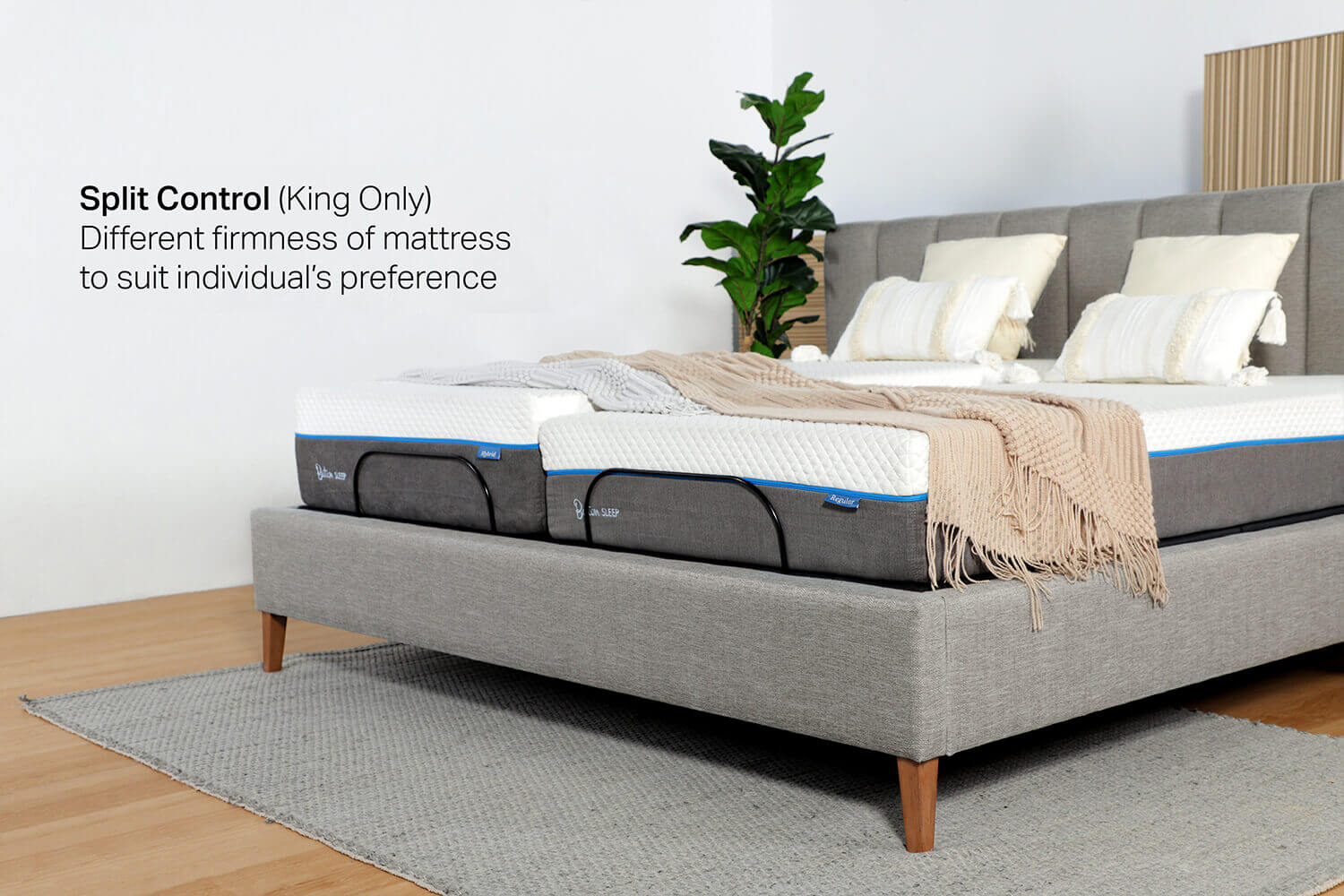Split King Valentino Adjustable Bed 2 - Comfort Furniture