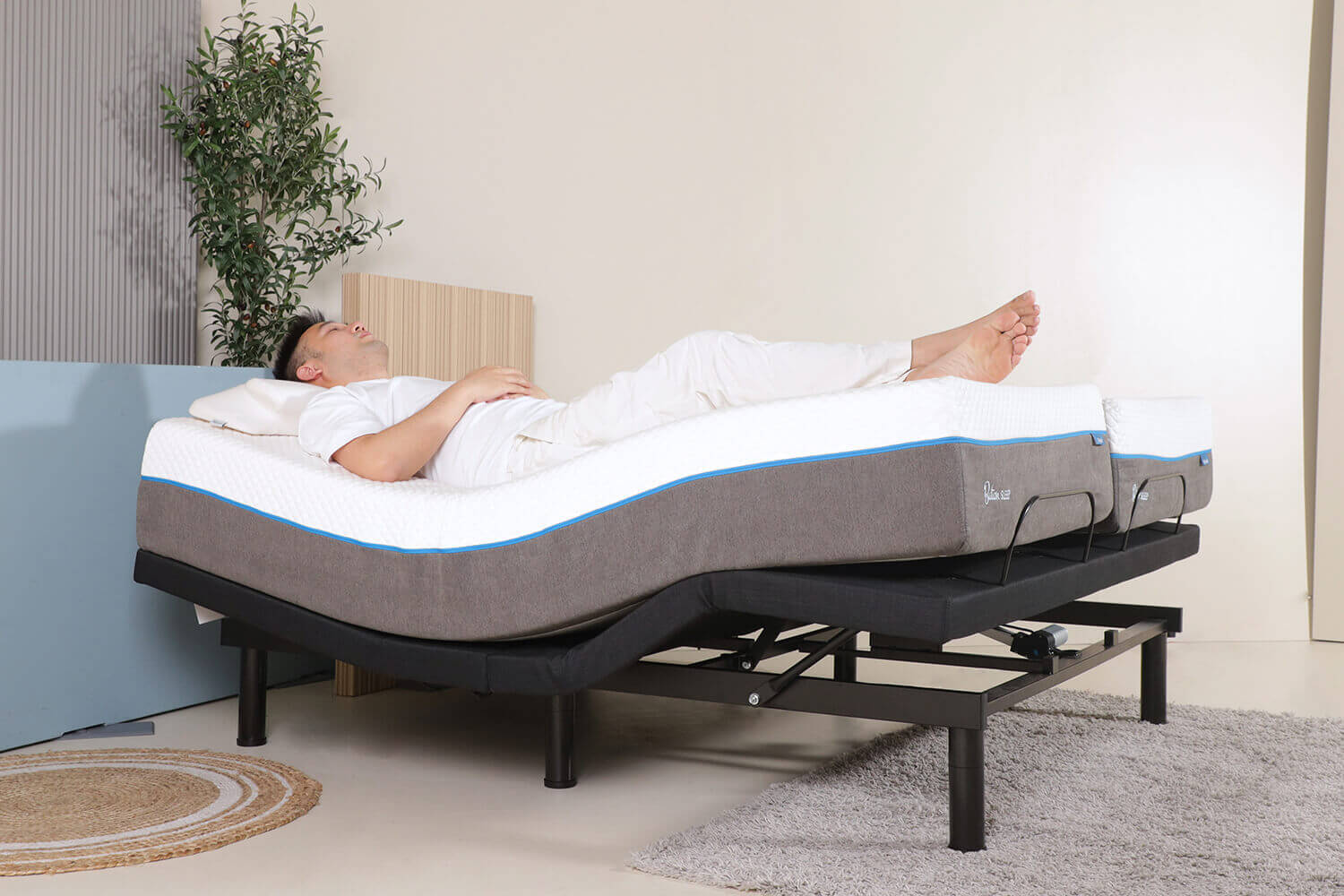 Zero Gravity Position Adjustable Bed 15 Degrees and Backrest 35 Degrees Footrest - Comfort Furniture