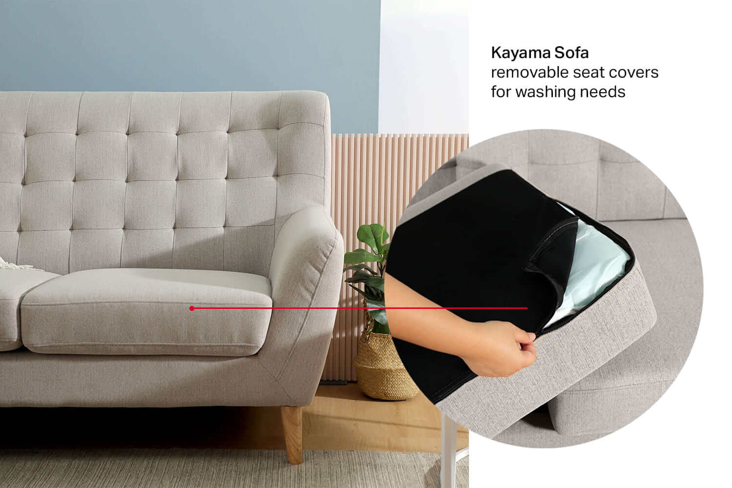 Fabric Upholstery Sofa Easy Cleaning Kayama Sofa - Comfort Furniture