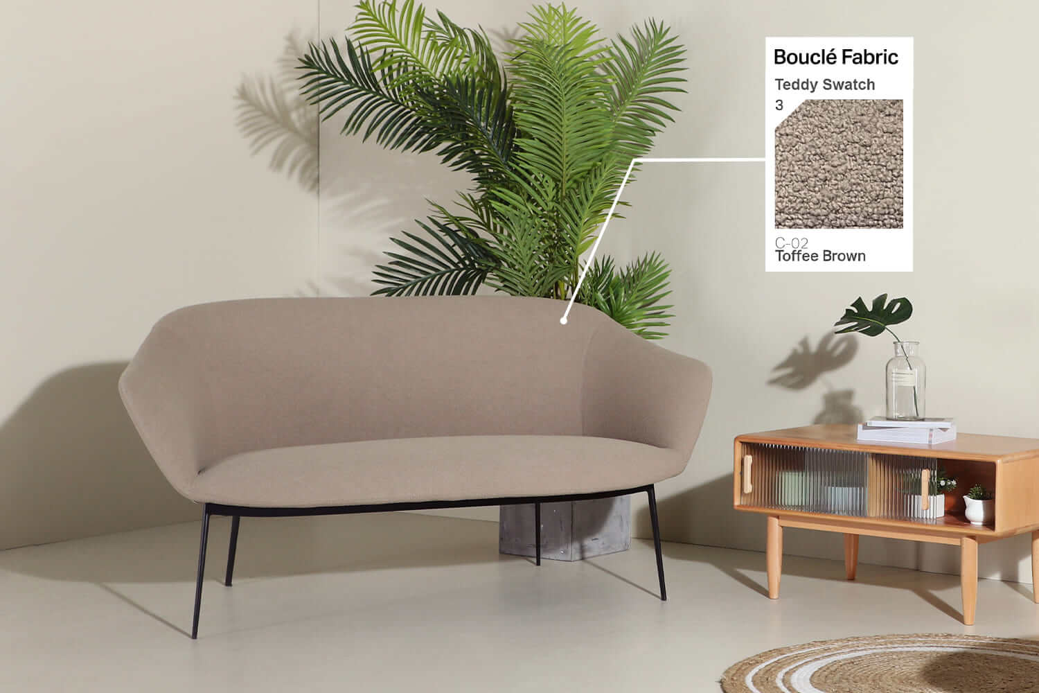 Gillian Sofa Boucle Fabric Soft Upholstery - Comfort Furniture