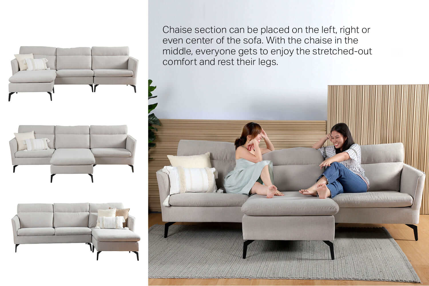Reiko Sofa L Shaped Chaise - Comfort Furniture