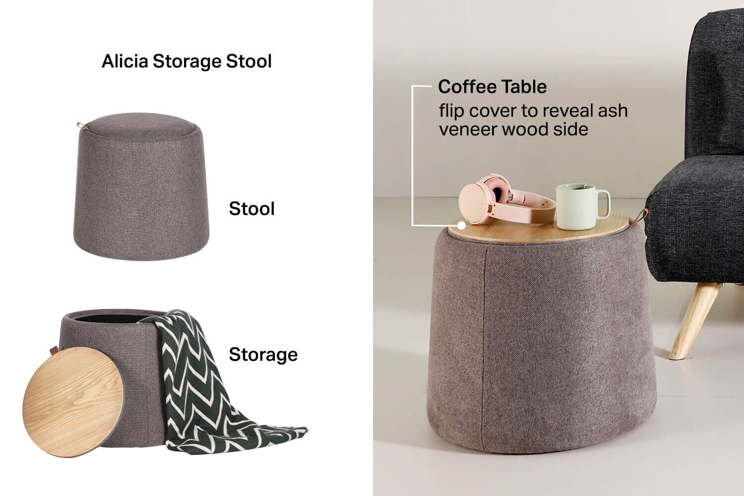 Alicia Storage Stool 2 - Comfort Design Furniture