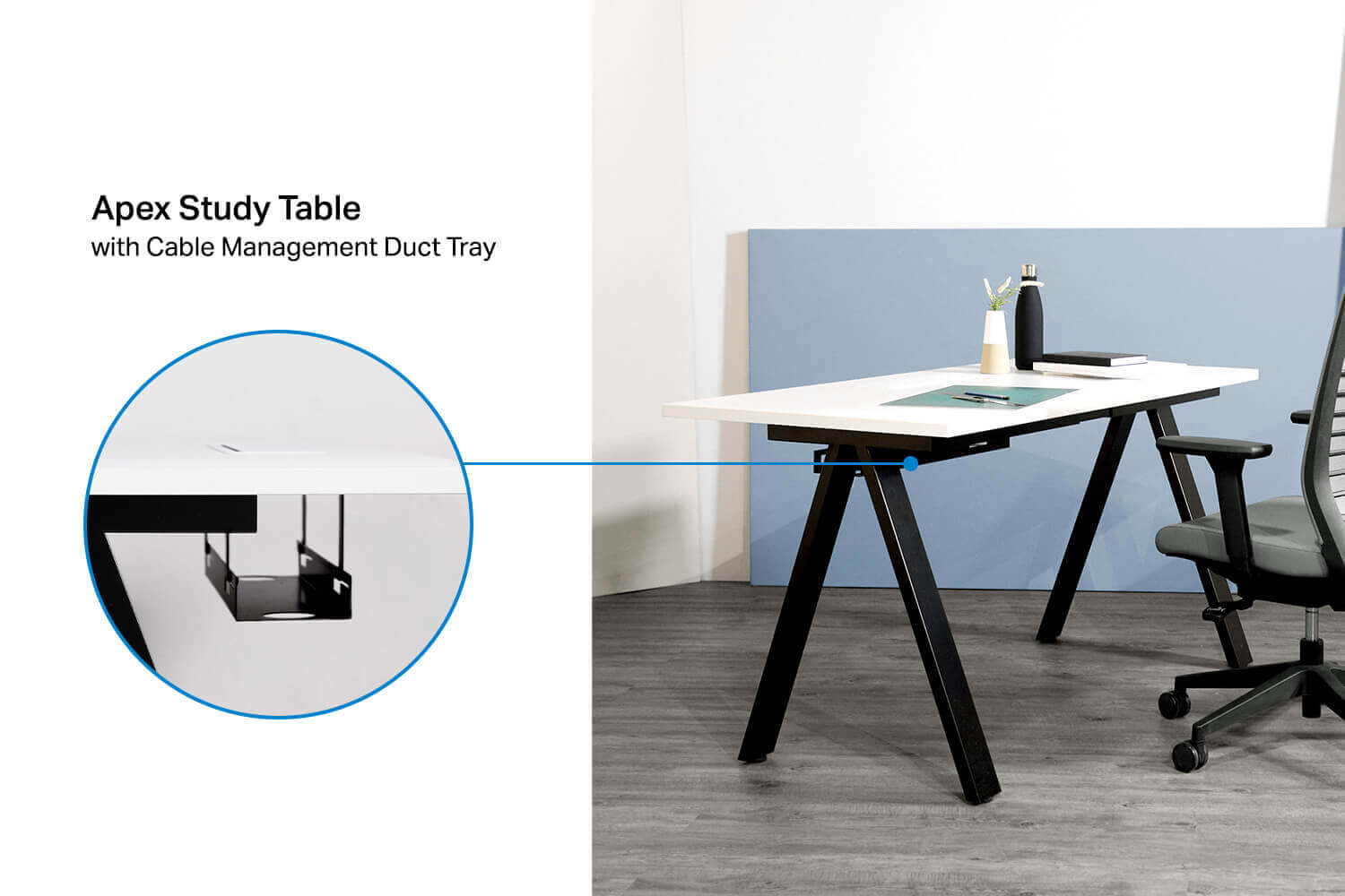 Apex Study Table with Cable Management Tray - Comfort Design Furniture