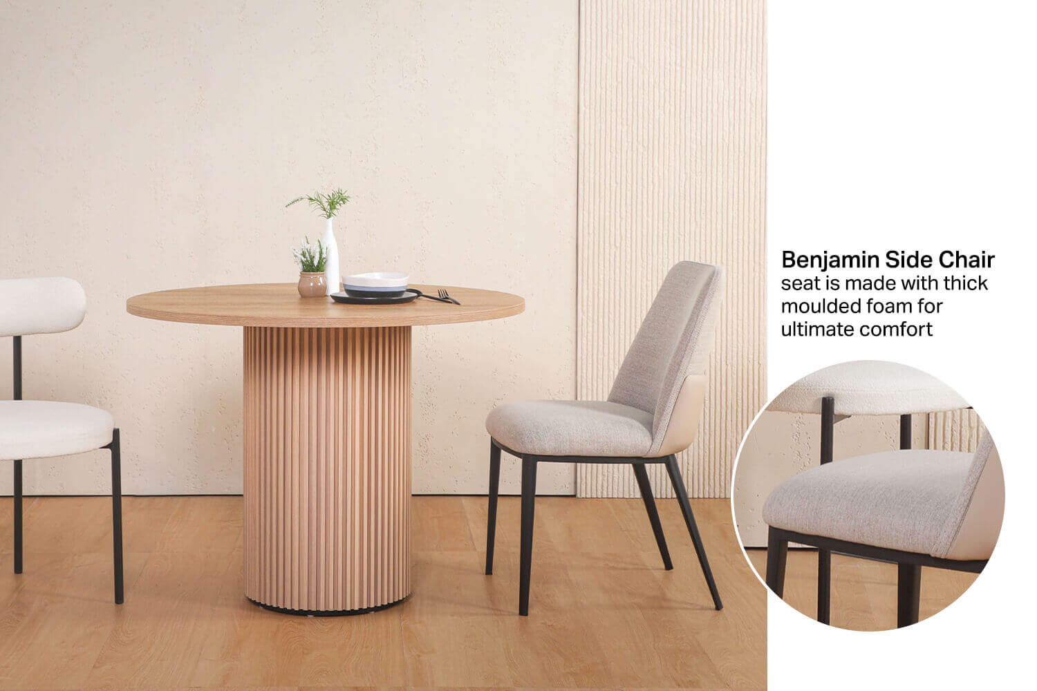 Benjamin Dining Chair with Moulded Cushioned Seat - Comfort Design Furniture