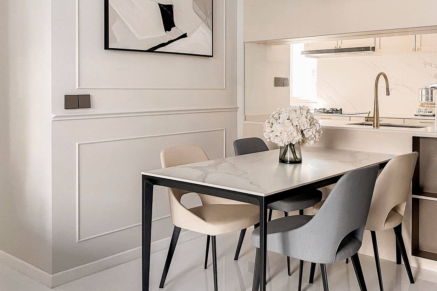 Dining Room: Brandon Dining Chairs & Sintered Dining Table - Comfort Design Furniture