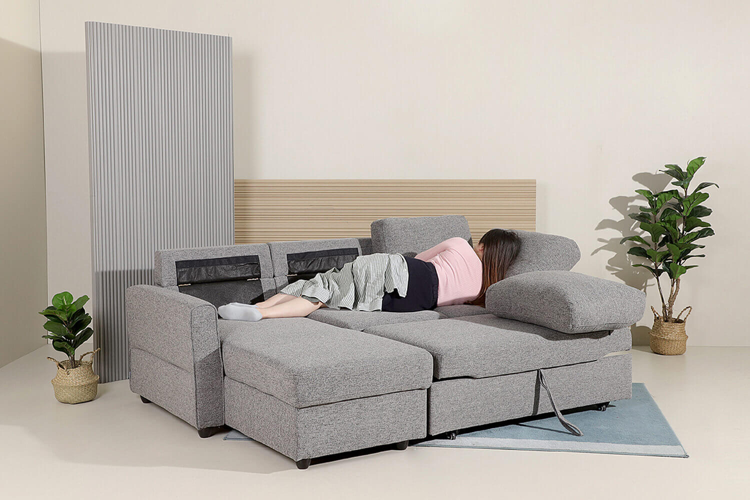 Leonard Sofabed with Storage & Sofa Chaise (Convertible) - Comfort Design Furniture