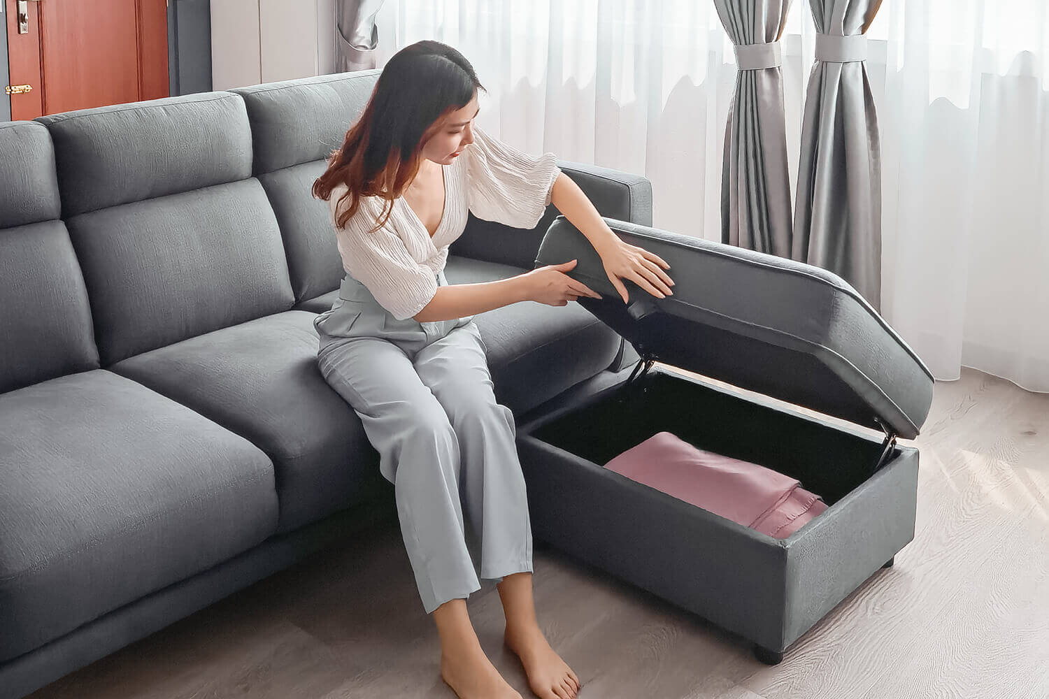 Neuron 3-Seater Sofa with Treasure Ottoman - Comfort Design Furniture
