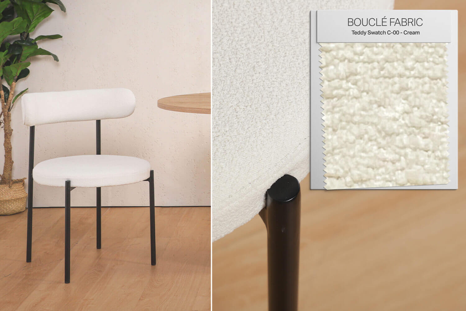 Sterling Dining Chair (Boucle Fabric Upholstery) - Comfort Design Furniture