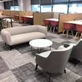 NCS Hub - AMK | Product Seen: [Adonis Coffee Table – Rd800 (Ceramic), Cullen 1–Seater Sofa, Lindsey 3–Seater Sofa, Tara Arm Chair – Fabric + Wood & Kami Barstool - Wood]