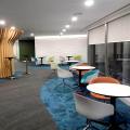 Ministry of Environment & Water Resources - Scotts Road | Product Seen: [Customised Laminated Tabletop With Natural Plywood Edging + Togoshi Height Adjustable Table Base, Alton Folding High Table – Round 600 (Nestable) & Blot 4Prong - Half Upholstery]