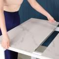 (2) Lift extension piece up towards self and close up the gap by pushing table leg back towards table