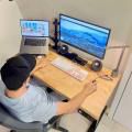 Work from Home Desk | Product Seen: [Butcher x Tito 1 Height Adjustable Table - W1200 & Benedict Midback Office/Study Chair]