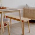 @ourwhitespace | Product Seen: [Berlin Rattan Bench & Zandy Dining Table – W1200]