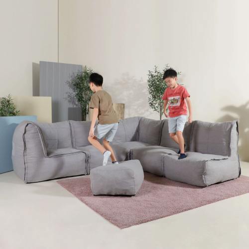 Bulge Modular Sofa is safe for kids to jump around freely, by Comfort Design
