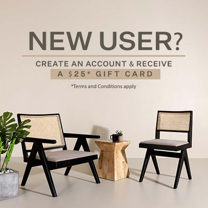 New user? Create an account & receive a $25 gift card