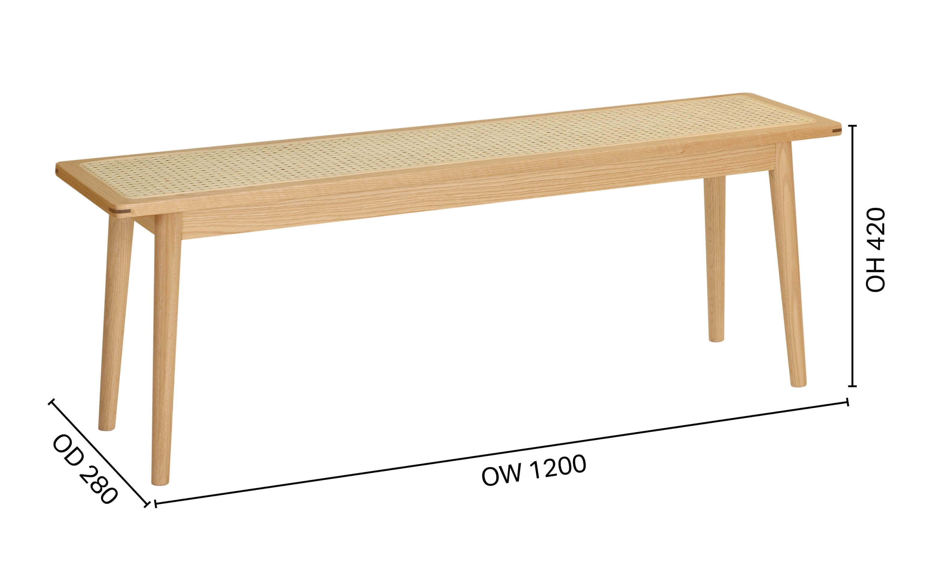 Berlin Rattan Bench