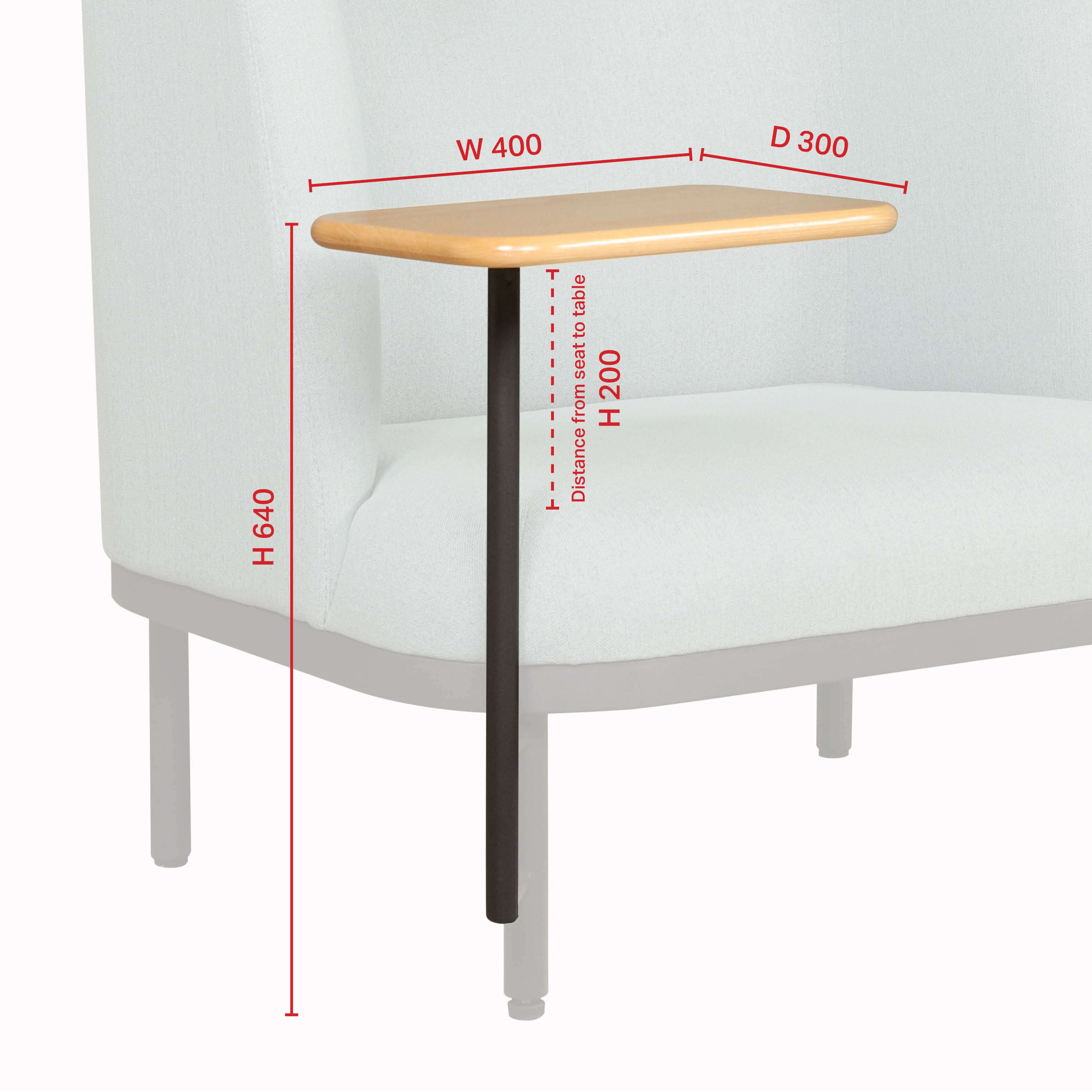Cadence 2–Seater Sofa – Highback + Tablet