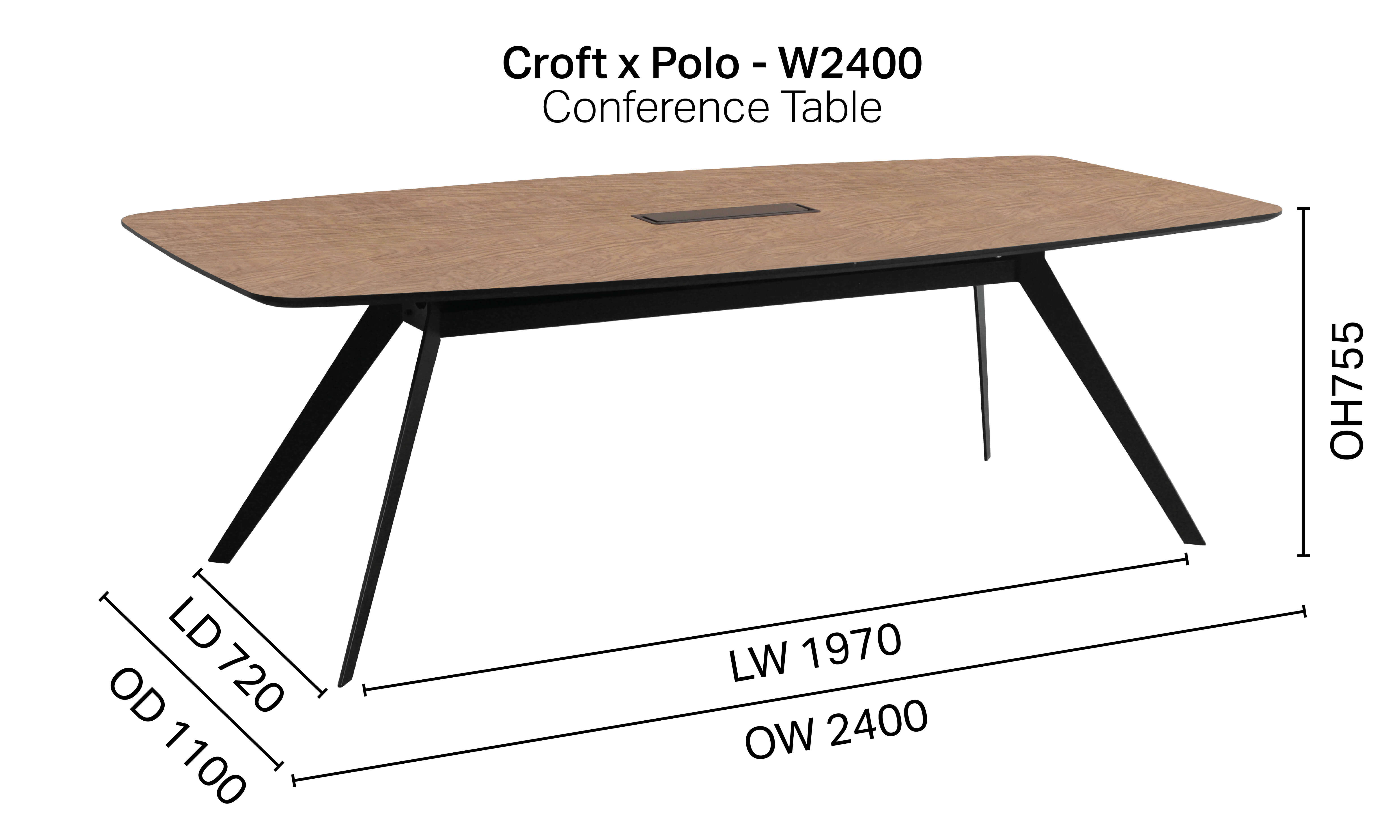 Croft x Polo Conference Table - W2400