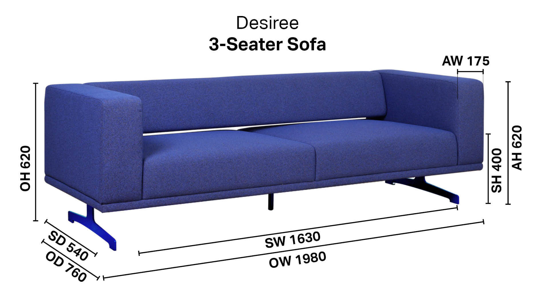 Desiree 3-Seater Sofa