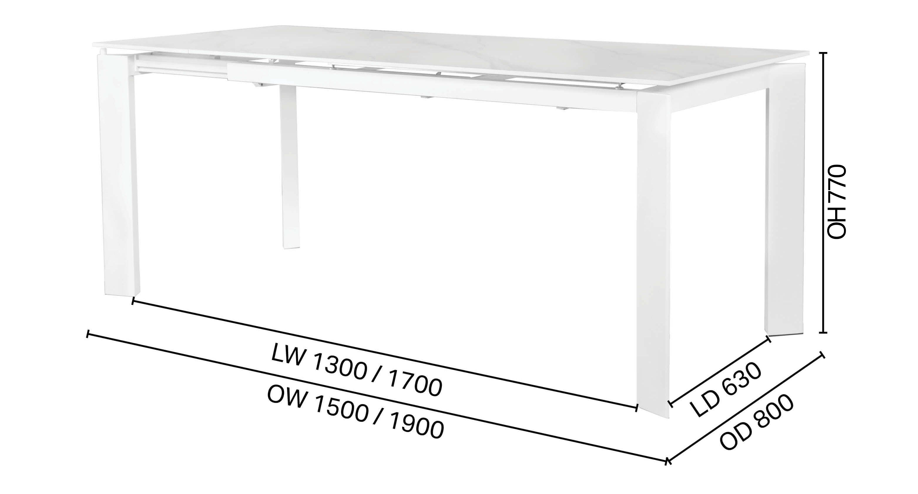 Etoile Extendable Dining Table – W1500/1900 (Sintered)
