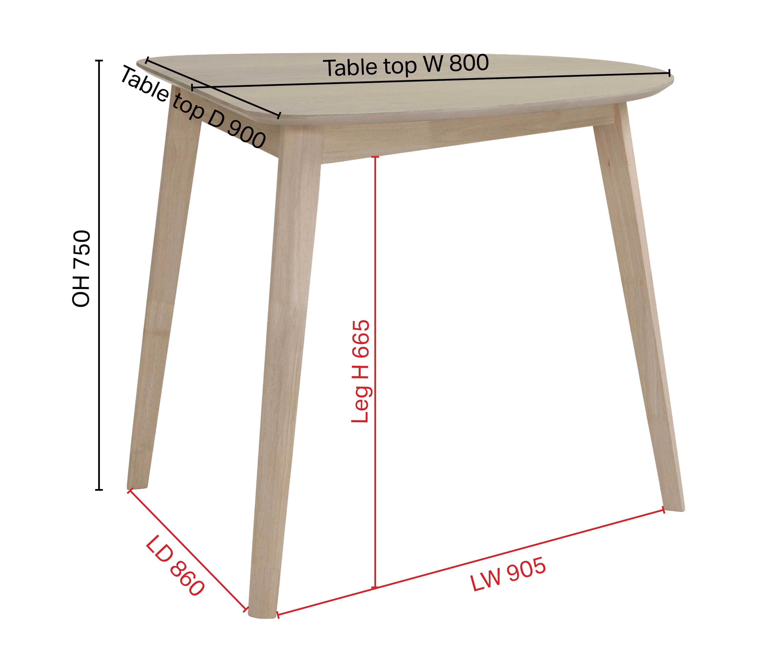 Jeffrey Dining Table - W800