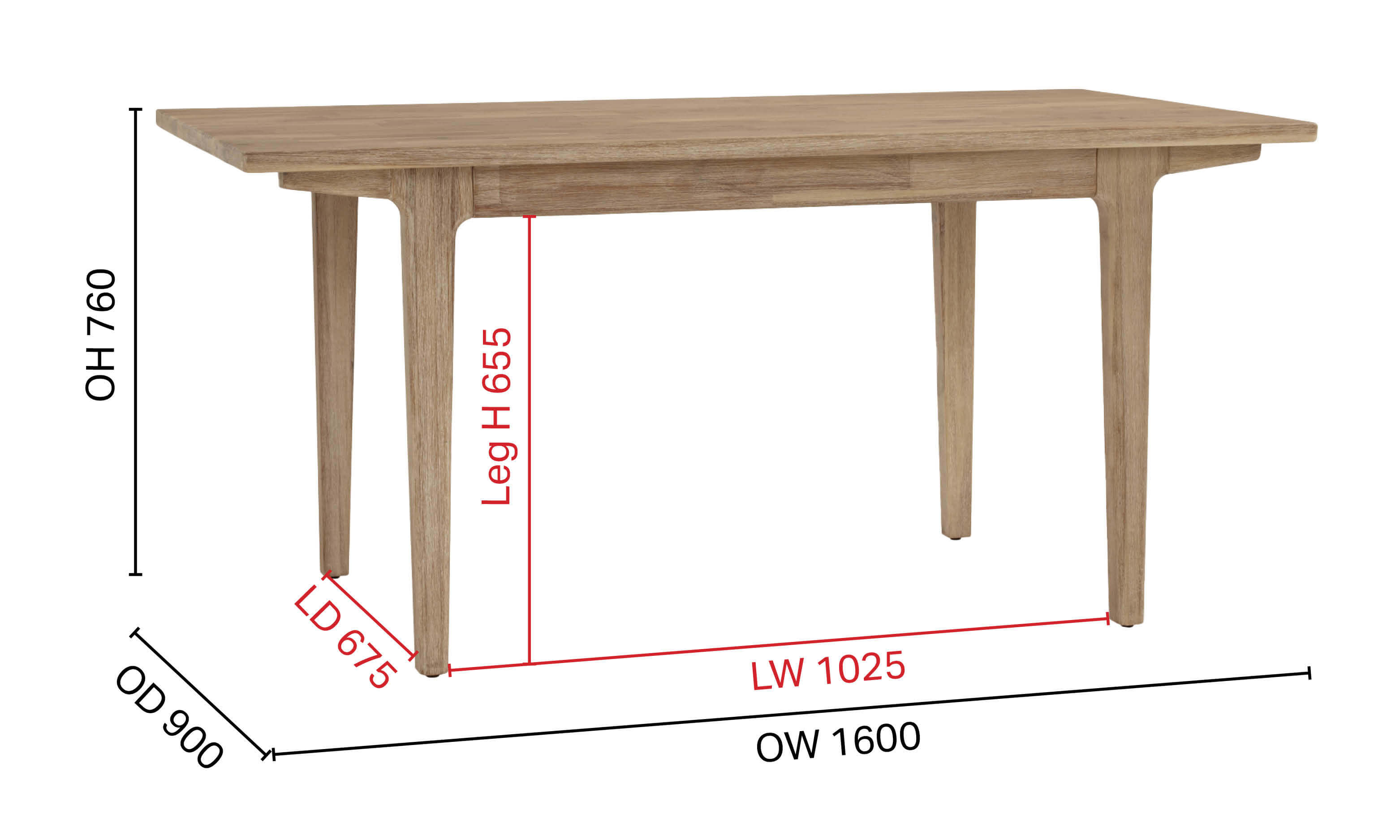 Jordan Dining Table – W1600