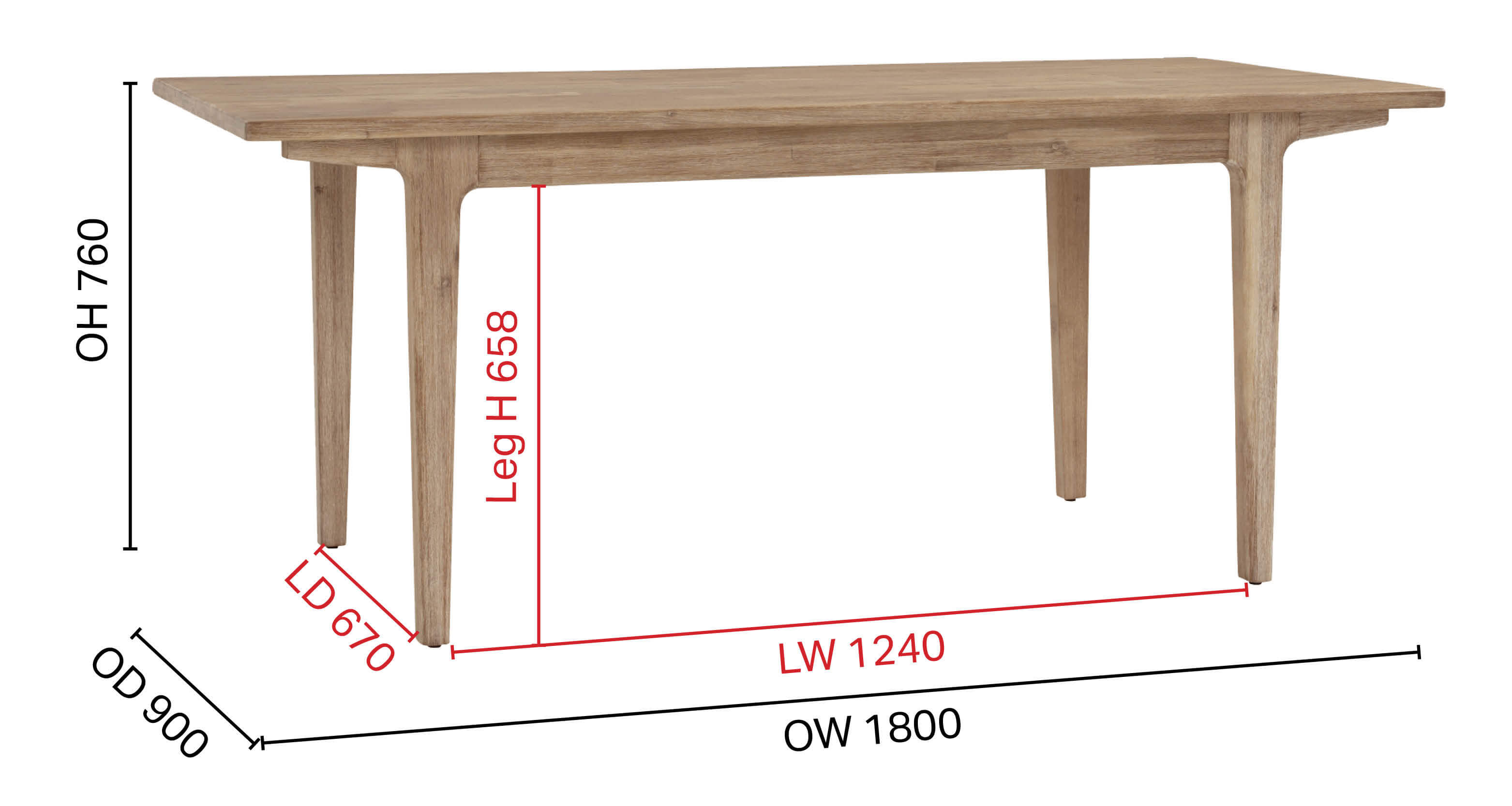 Jordan Dining Table – W1800