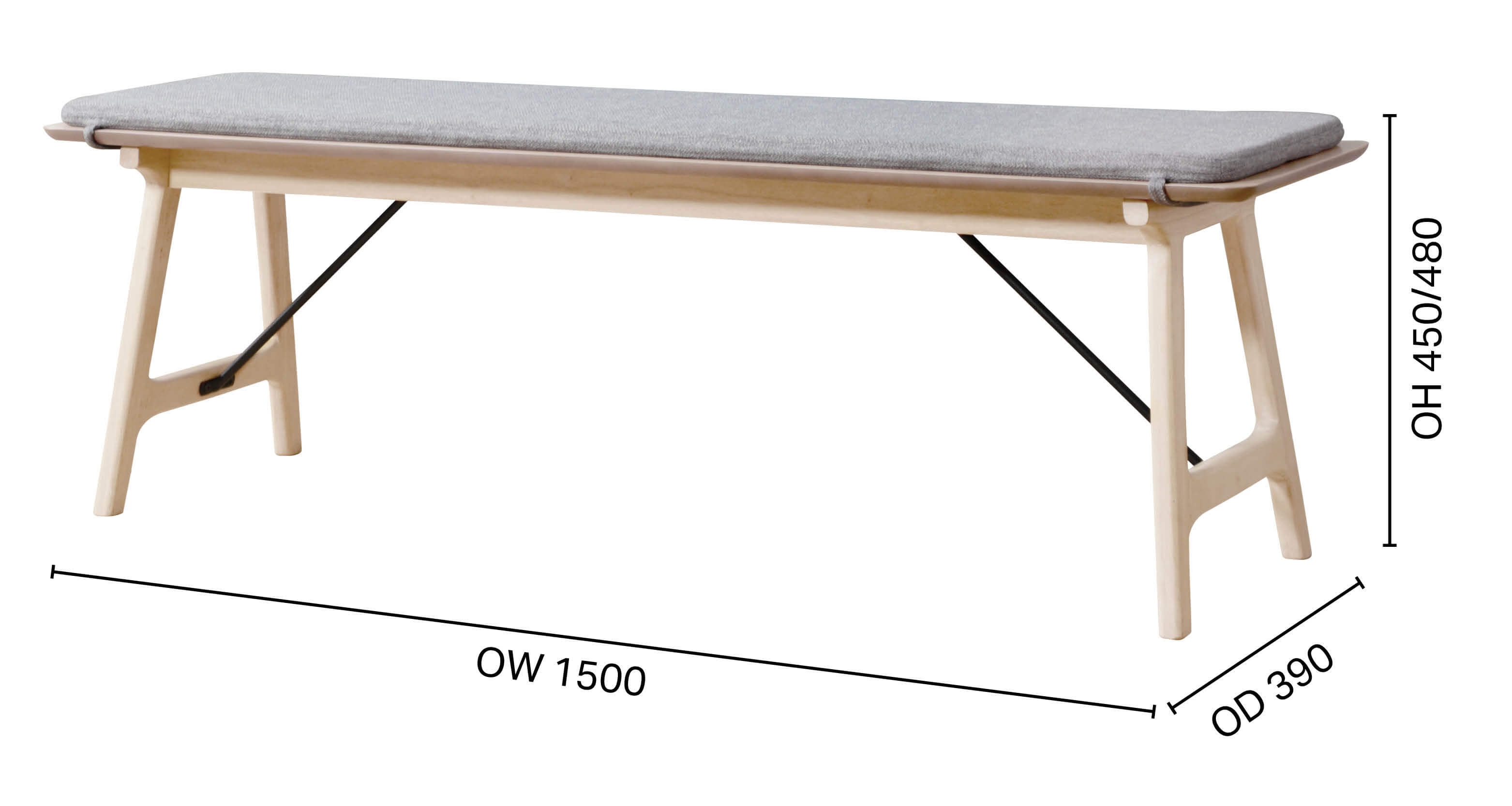 Klara Dining Bench - W1500
