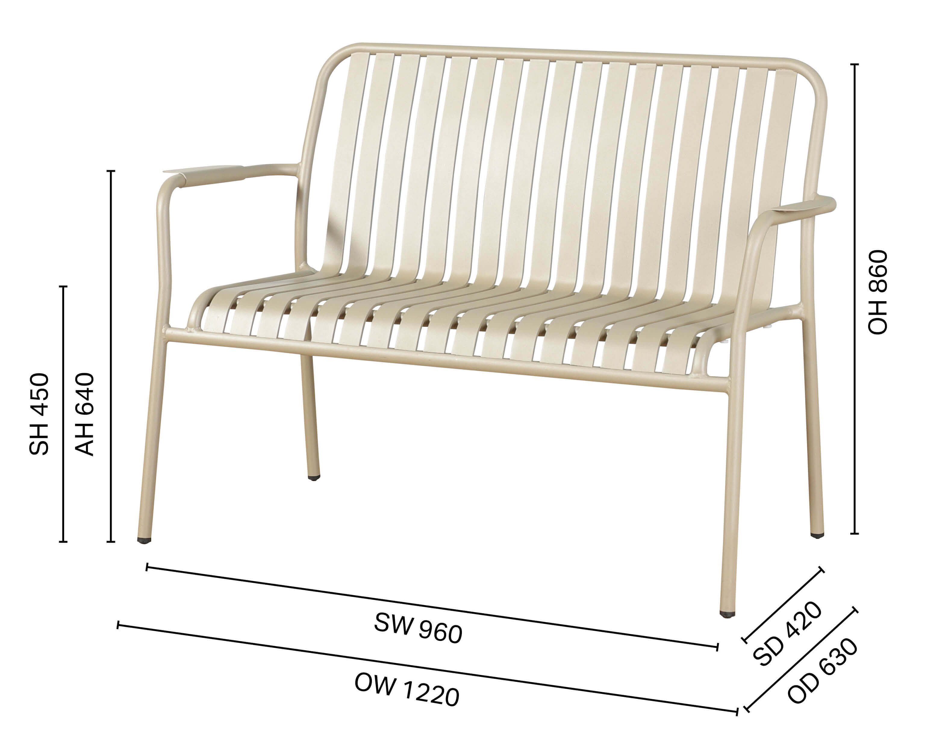 Rudelle Outdoor 2-Seater Chair