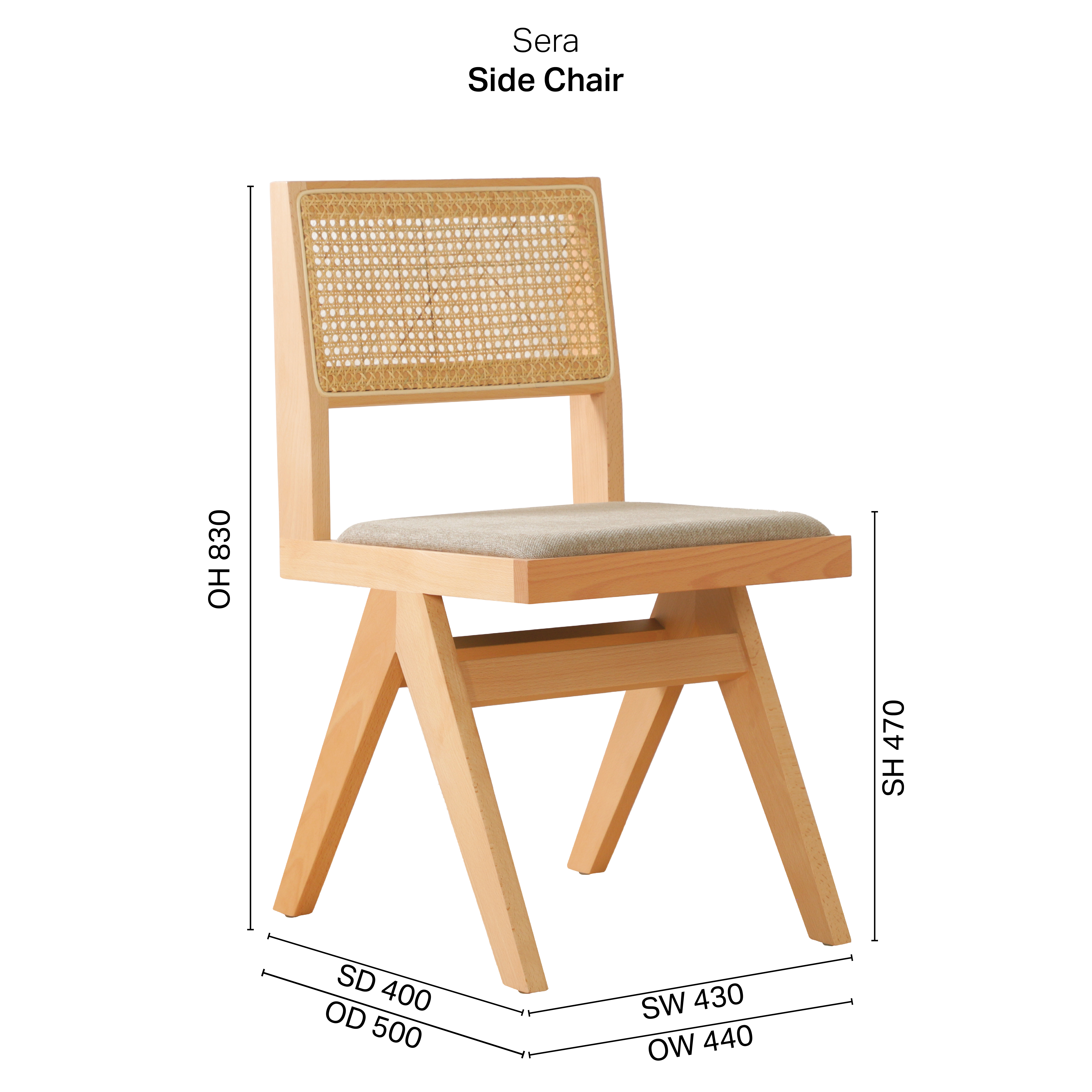 Sera Side Chair - Rattan