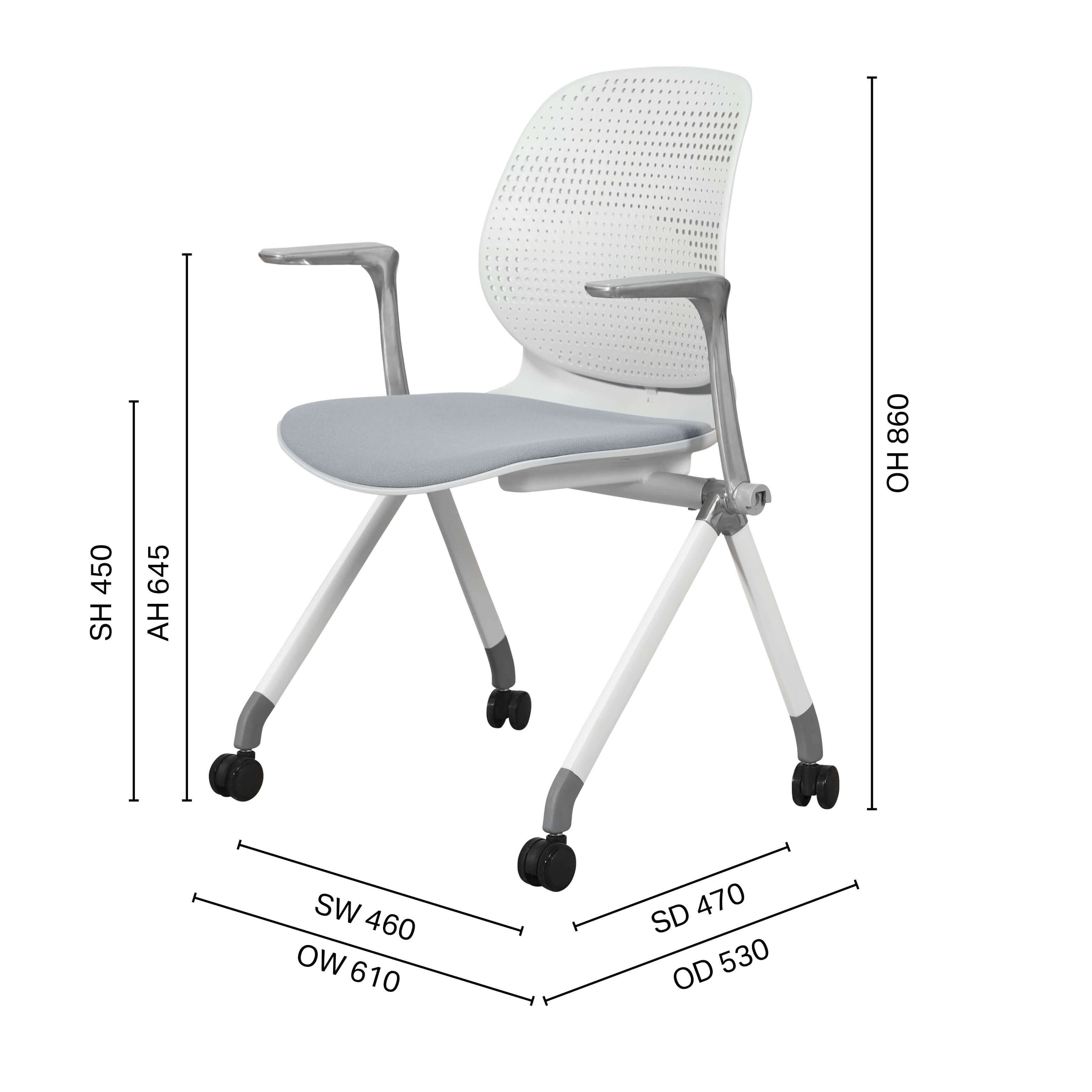 Tim A-Legged Castors Linkable Arm Chair