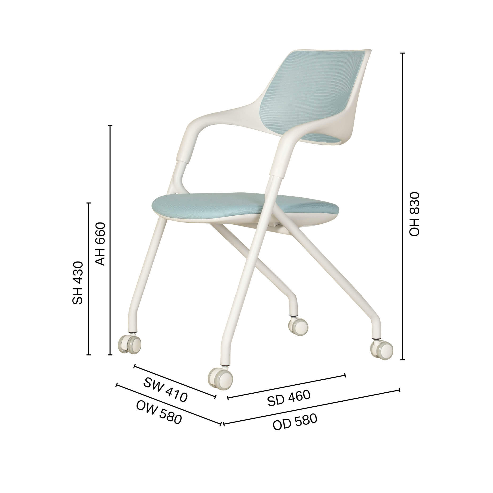 Vela Armchair w/ Castors (Nestable)