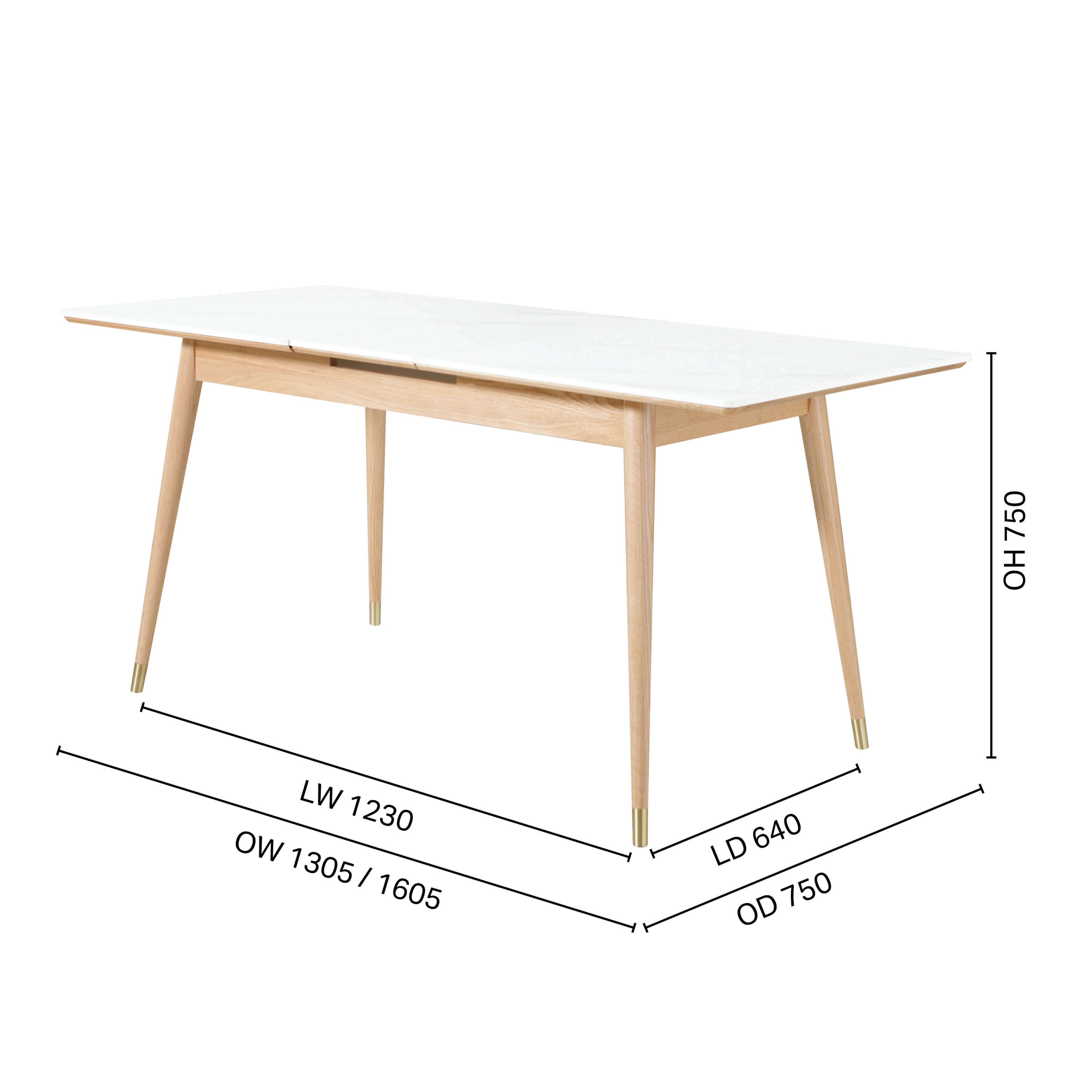 Berg Extendable Dining Table – W1300/1600 (Sintered)