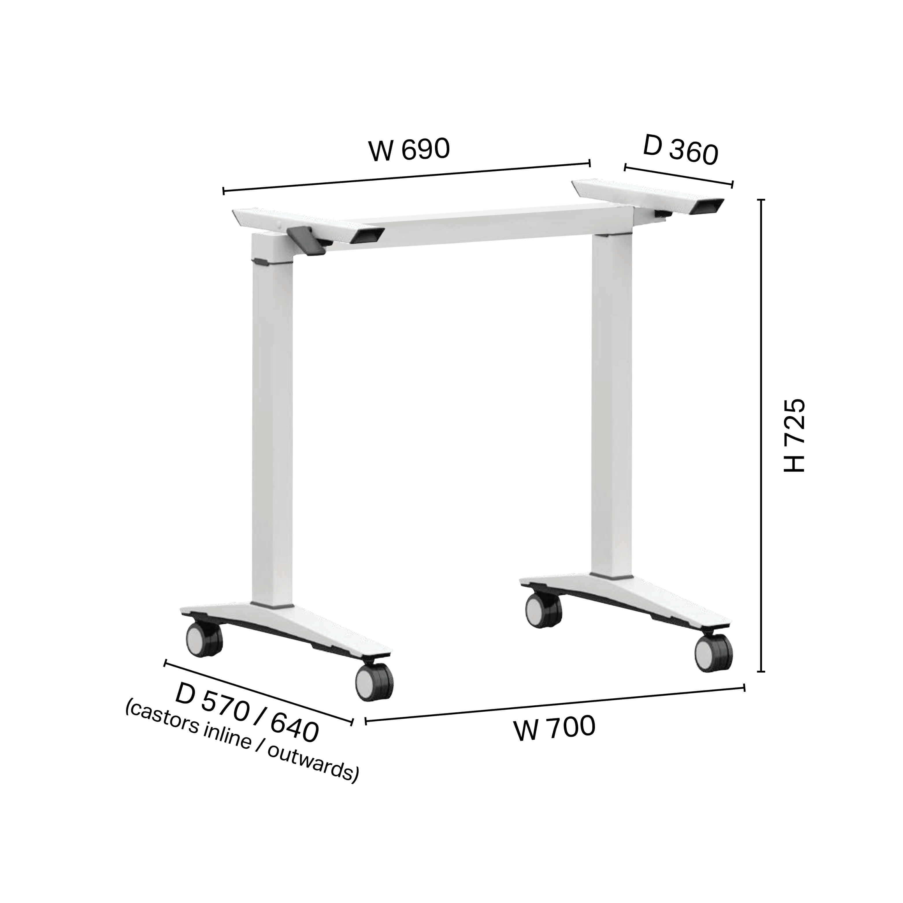 Amos Trapezium Folding Seminar Table - W1500/750 (Nestable)